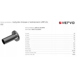Łożysko liniowe z kołnierzem LMF12L -UU przedłużone średnica 12mm