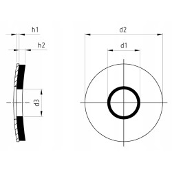 Podkładka nierdzewna z uszczelką szarą EPDM A2 6,7x29 INOX x10 sztuk