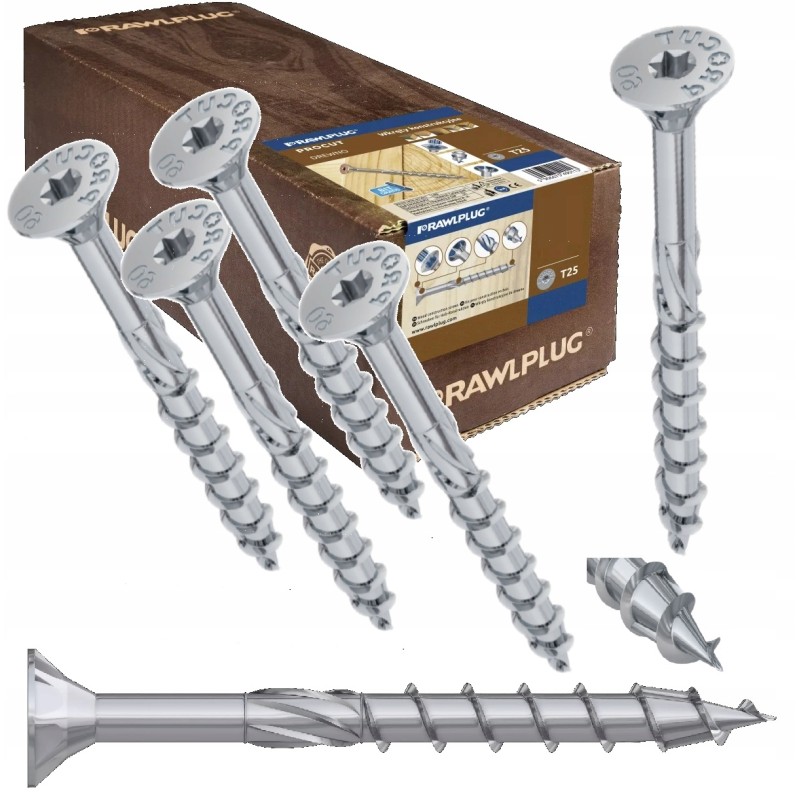 RAWLPLUG WKRĘTY Do Drewna Konstrukcyjne łeb stożkowy Torx 4x30mm 1000szt