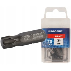 Udarowe bity Torsion Torx T40 x 25 mm RAWLPLUG x20 sztuk