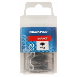 Udarowe bity Torsion Torx T30 x 25 mm RAWLPLUG x20 sztuk
