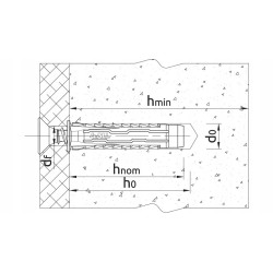 Rawlplug Kołek uniwersalny 6x30 mm z hakiem kątowym x 10 sztuk