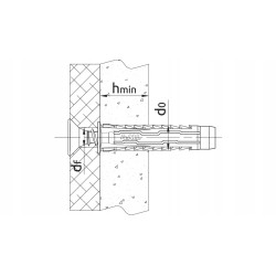 Rawlplug Kołek uniwersalny 6x30 mm z hakiem kątowym x 10 sztuk
