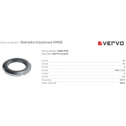 Nakrętka łożyskowa KM08 50x58x9 M40x1,5