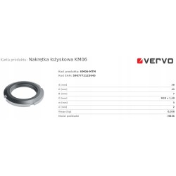 Nakrętka łożyskowa KM06 38x45x7 M30x1,5