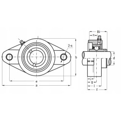 Zespół łożyskowy termoplastyczny SUCFL204-TP 20mm tworzywo+stal nierdzewna