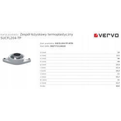 Zespół łożyskowy termoplastyczny SUCFL204-TP 20mm tworzywo+stal nierdzewna