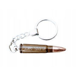 Breloczek do kluczy "kałach" 7,62x39 wykonany ze stalowej łuski