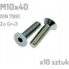 Śruba ocynkowana M10x40 mm klasa 10.9 DIN 7991 Zn x10 sztuk
