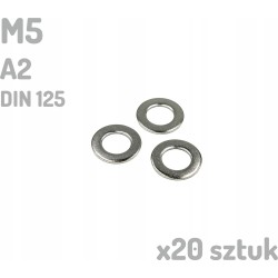 Podkładka nierdzewna A2 M5 DIN 125 INOX x20 sztuk