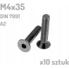 Śruba nierdzewna A2 M4x35 mm DIN 7991 INOX x10 sztuk
