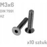 Śruba nierdzewna A2 M3x6 mm DIN 7991 INOX x10 sztuk