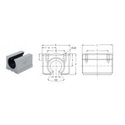 Łożysko liniowe otwarte w obudowie SME12L-OP LONG