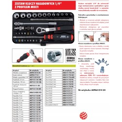 Wurth Zestaw klucz nasadowych wieloprofilowych 1/4″ 32 sztuki (096501434)