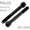 Śruba imbusowa M6x50 klasa 12.9 czarna DIN 912 x10 sztuk