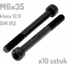 Śruba imbusowa M6x35 klasa 12.9 czarna DIN 912 x10 sztuk