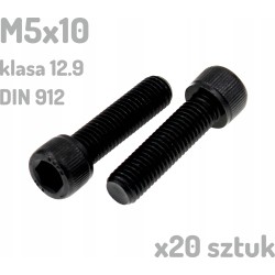 Śruba imbusowa M5x10 klasa 12.9 czarna DIN 912 x20 sztuk