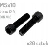 Śruba imbusowa M5x10 klasa 12.9 czarna DIN 912 x20 sztuk