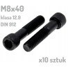 Śruba imbusowa M8x40 klasa 12.9 czarna DIN 912 x10 sztuk