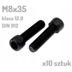Śruba imbusowa M8x35 klasa 12.9 czarna DIN 912 x10 sztuk