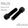Śruba imbusowa M8x35 klasa 12.9 czarna DIN 912 x10 sztuk