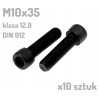 Śruba imbusowa M10x35 klasa 12.9 czarna DIN 912 x10 sztuk