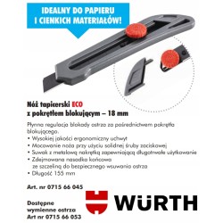 Wurth Nóż tapicerski ECO z pokrętłem blokującym (071566045)