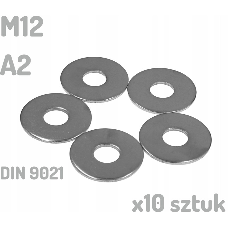 Podkładka nierdzewna A2 M12 DIN 9021 INOX x10 sztuk