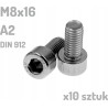 Śruba nierdzewna A2 M8x16 mm DIN 912 imbus INOX x10 sztuk