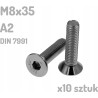 Śruba nierdzewna A2 M8x35 mm DIN 7991 INOX x10 sztuk