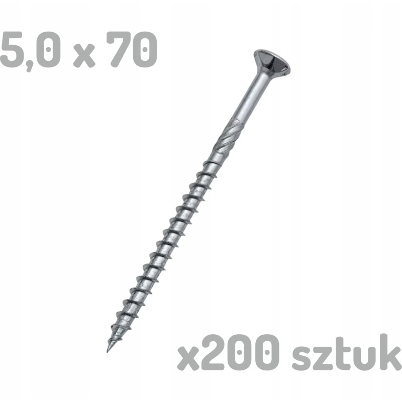 Wurth Wupofast PZ 2 Wkręt do drewna 5x70/40 x 200 sztuk