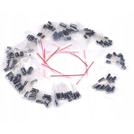 Zestaw kondensatorów elektrolitycznych 120 sztuk | 12 typów wartości