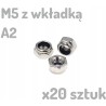 Nakrętka nierdzewna samohamowna A2 M5 DIN 985 z wkładką INOX x20 sztuk