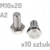 Śruba nierdzewna A2 M10x20 mm DIN 933 INOX x10 sztuk
