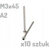 Śruba nierdzewna A2 M3x45 mm DIN 912 imbus INOX x10 sztuk