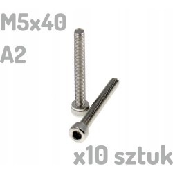 Śruba nierdzewna A2 M5x40 mm DIN 912 imbus INOX x10 sztuk