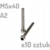 Śruba nierdzewna A2 M5x40 mm DIN 912 imbus INOX x10 sztuk