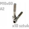 Śruba nierdzewna A2 M10x60mm DIN 912 imbus INOX x10 sztuk