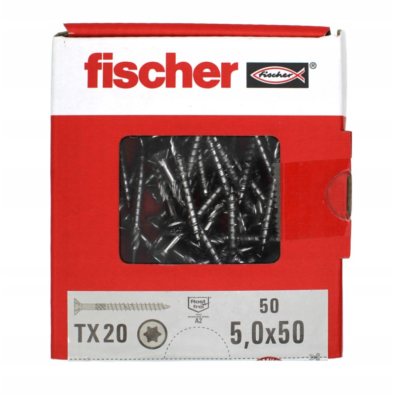Wkręty do drewna Fischer 5,0x50 TX20 x50 sztuk