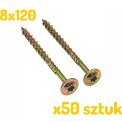 8x140 Wkręty Ciesielskie Talerzowe do Drewna TRX ZNCr+6 YL x 50 sztuk