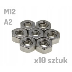 Nakrętka nierdzewna A2 M12 DIN 934 sześciokątna INOX x 10 sztuk _
