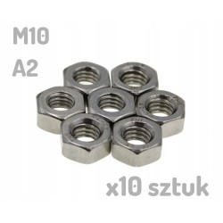 Nakrętka nierdzewna A2 M10 DIN 934 sześciokątna INOX x 10 sztuk _