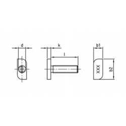 Śruba młoteczkowa INOX A2 nierdzewna do profili M8x25 28/15 x100 sztuk _