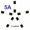 Bezpiecznik szklany rurkowy topikowy 5A zestaw 5 sztuk