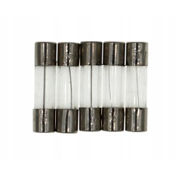 Bezpiecznik szklany rurkowy topikowy 8A zestaw 5 sztuk