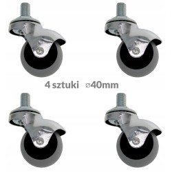 Koło meblowe kula 40mm z trzpieniem M10mm BT40TPR x4 sztuki