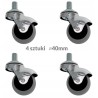 Koło meblowe kula 40mm z trzpieniem M10mm BT40TPR x4 sztuki