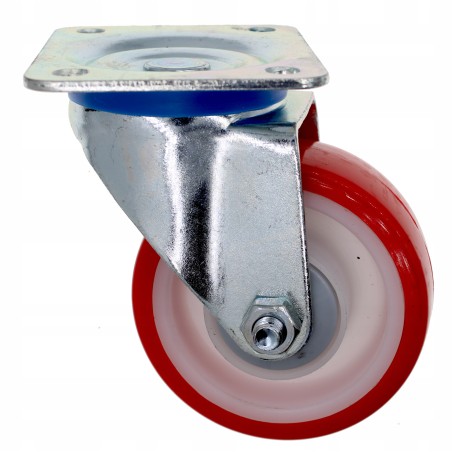 Koło obrotowe 100mm 80kg kółko jezdne skrętne czerwone