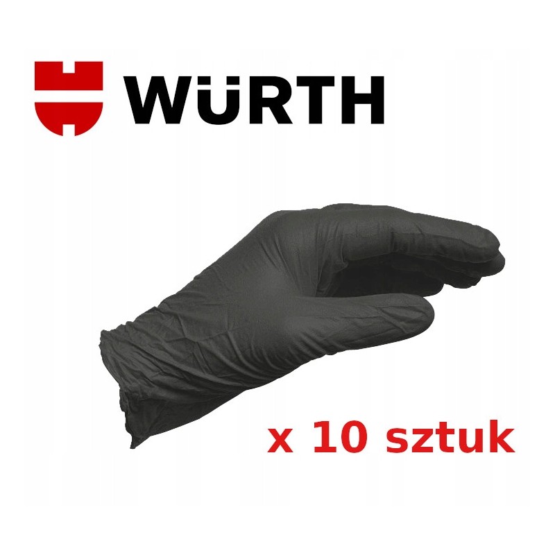 Wurth Rękawice nitrylowe bezpudrowe roz L 10 sztuk