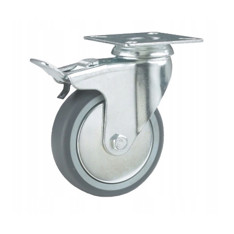 Koło obrotowe z hamulcem 75mm 60kg zestaw jezdny